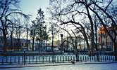 Сквер на площади Покровских ворот. Ноябрь 2001